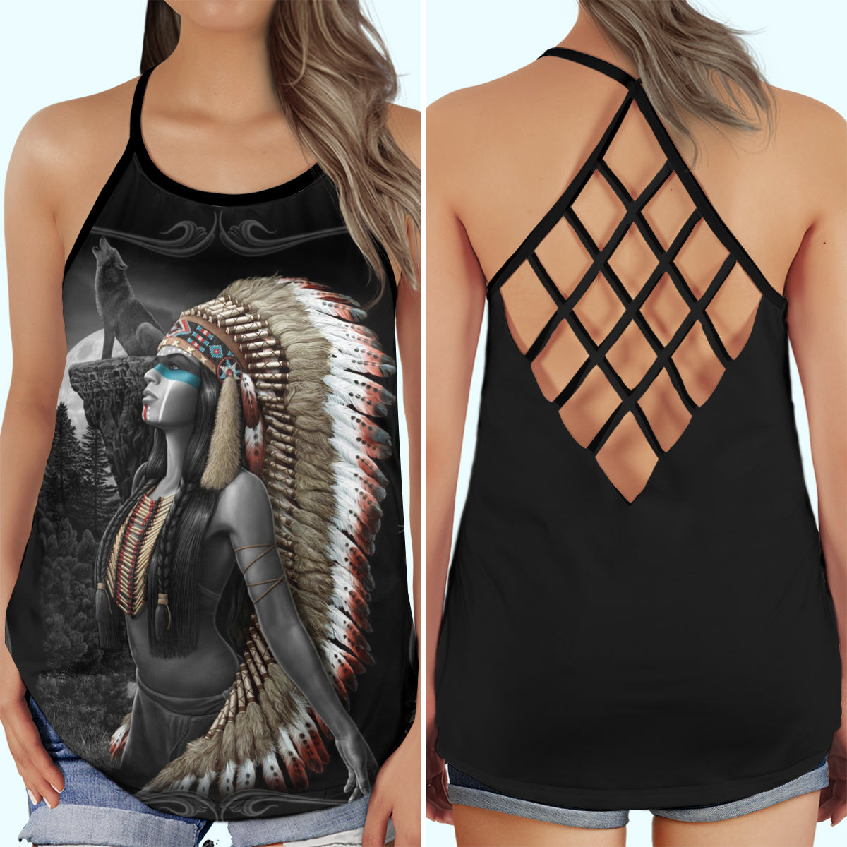 Native Peace Girl Hollow Tank Top For Yoga Workouts And Festival Wear