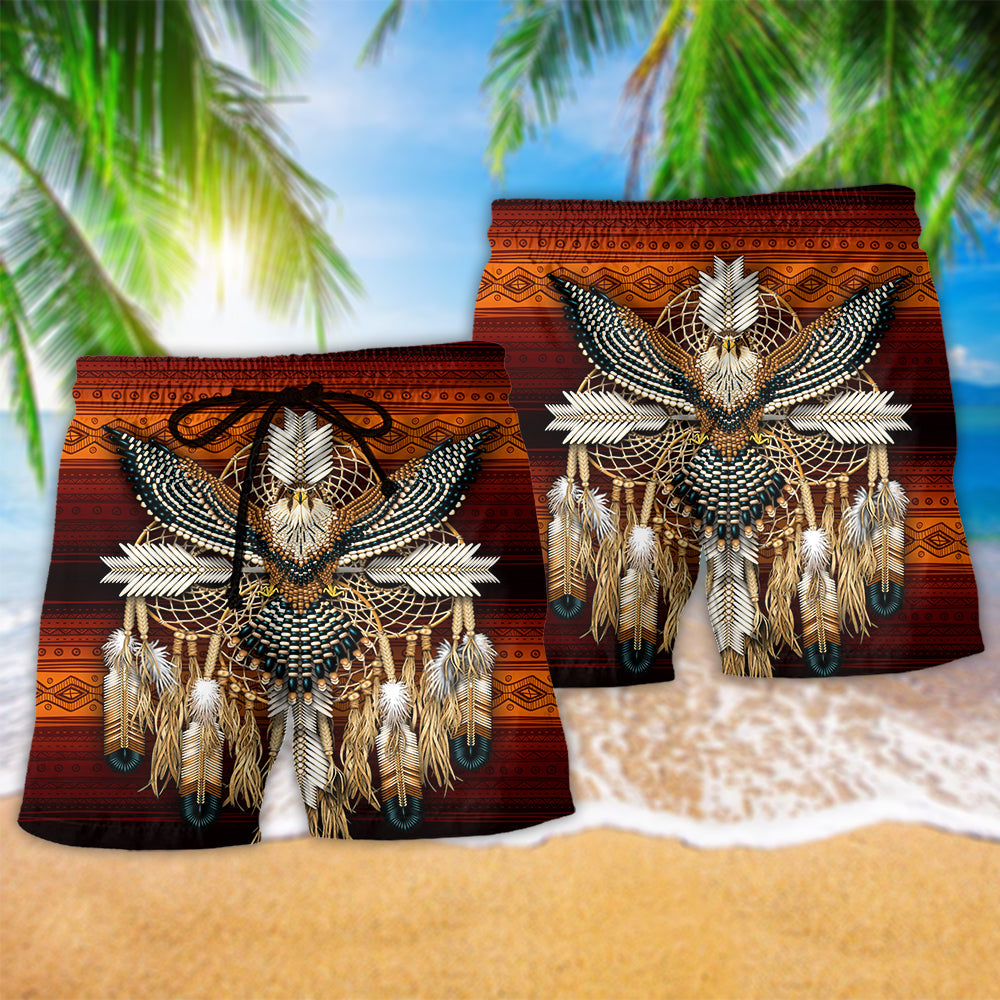 Native Style Eagle Symbol Of Peace Beach Shorts For Tropical Getaways And Weekend Adventures