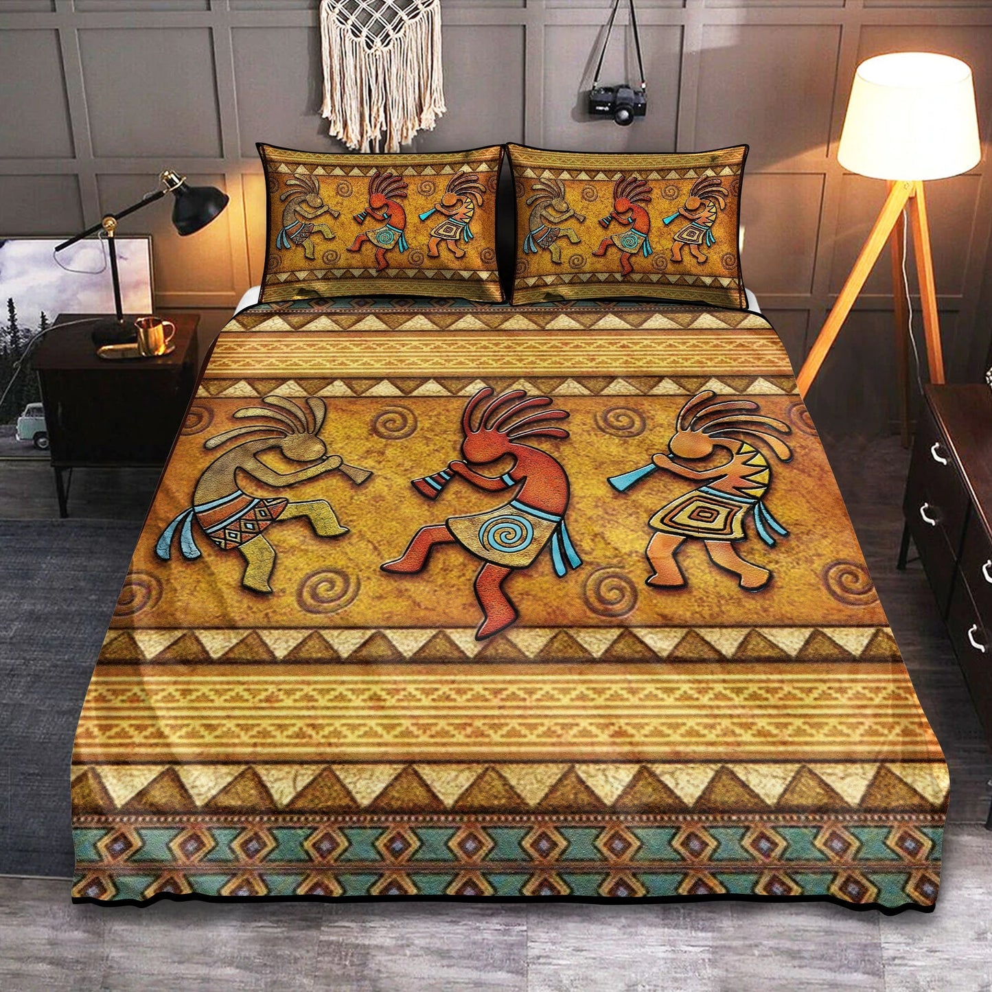 Native American Sign Yellow Bedding Cover For Southwestern Bedroom Decor
