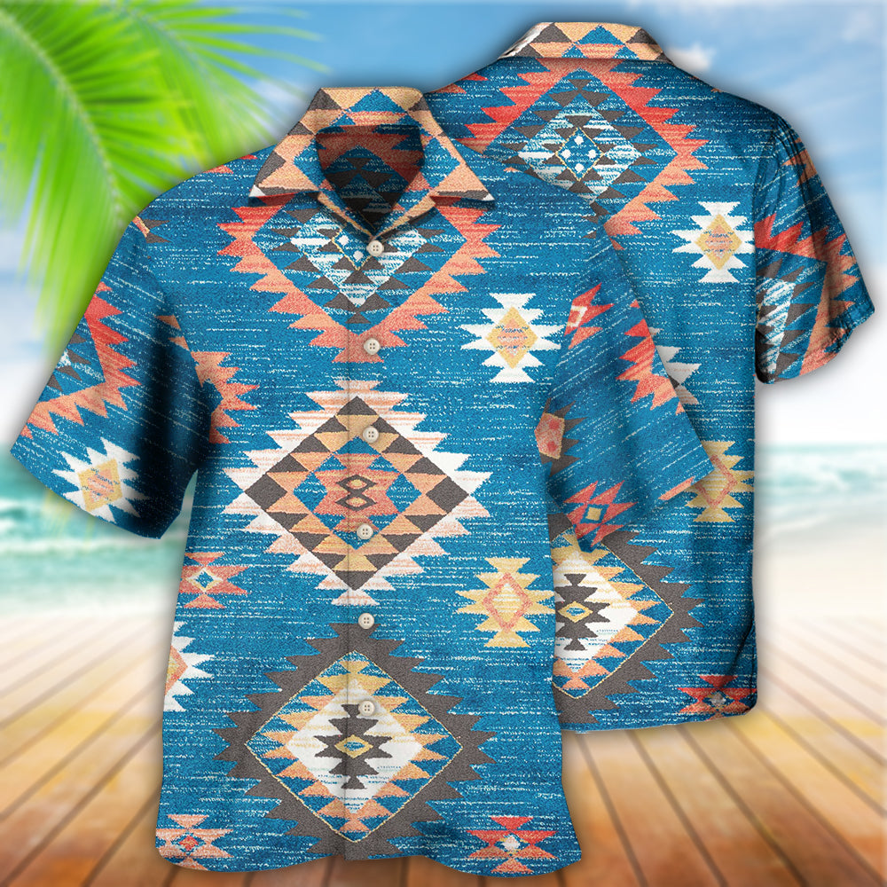 Bohemian Blue Peace Hawaiian Shirt For Resort Getaways And Comfortable Summer Activities