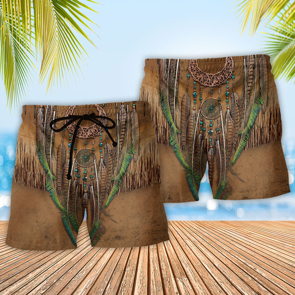 Southwestern Peace Symbol Beach Shorts Pattern Detail For Beachside Relaxation And Easygoing Coastal Style