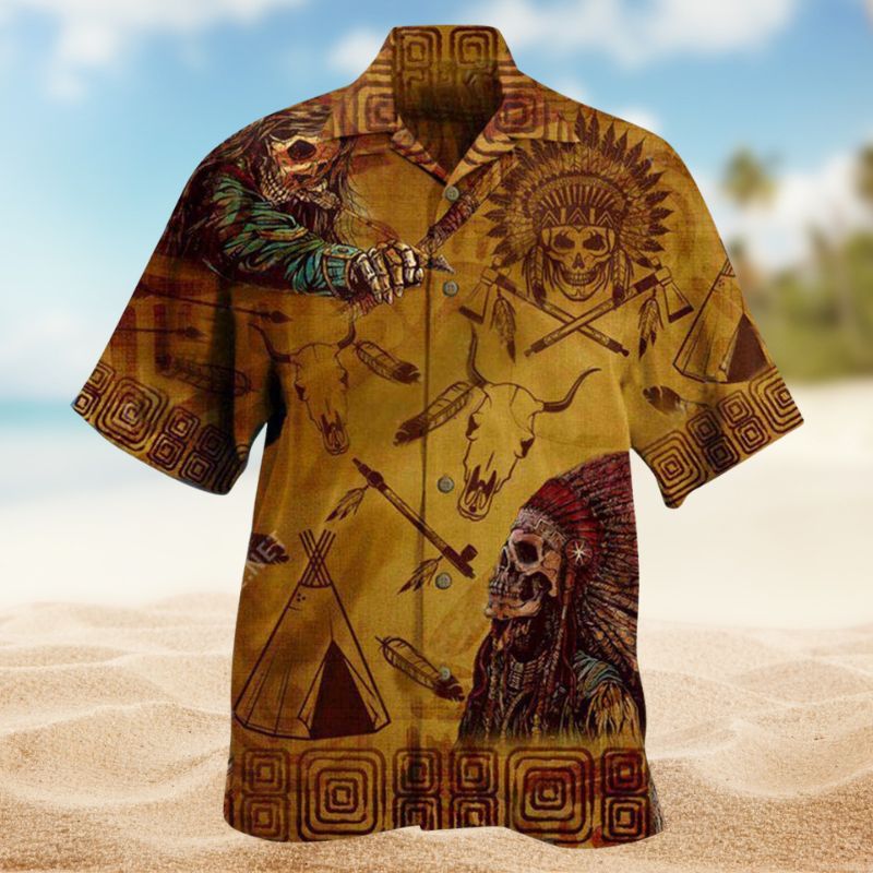 American Native Spirit Nation Hawaiian Shirt For Patriotic Events, Summer Travel, And Casual Outdoor Wear