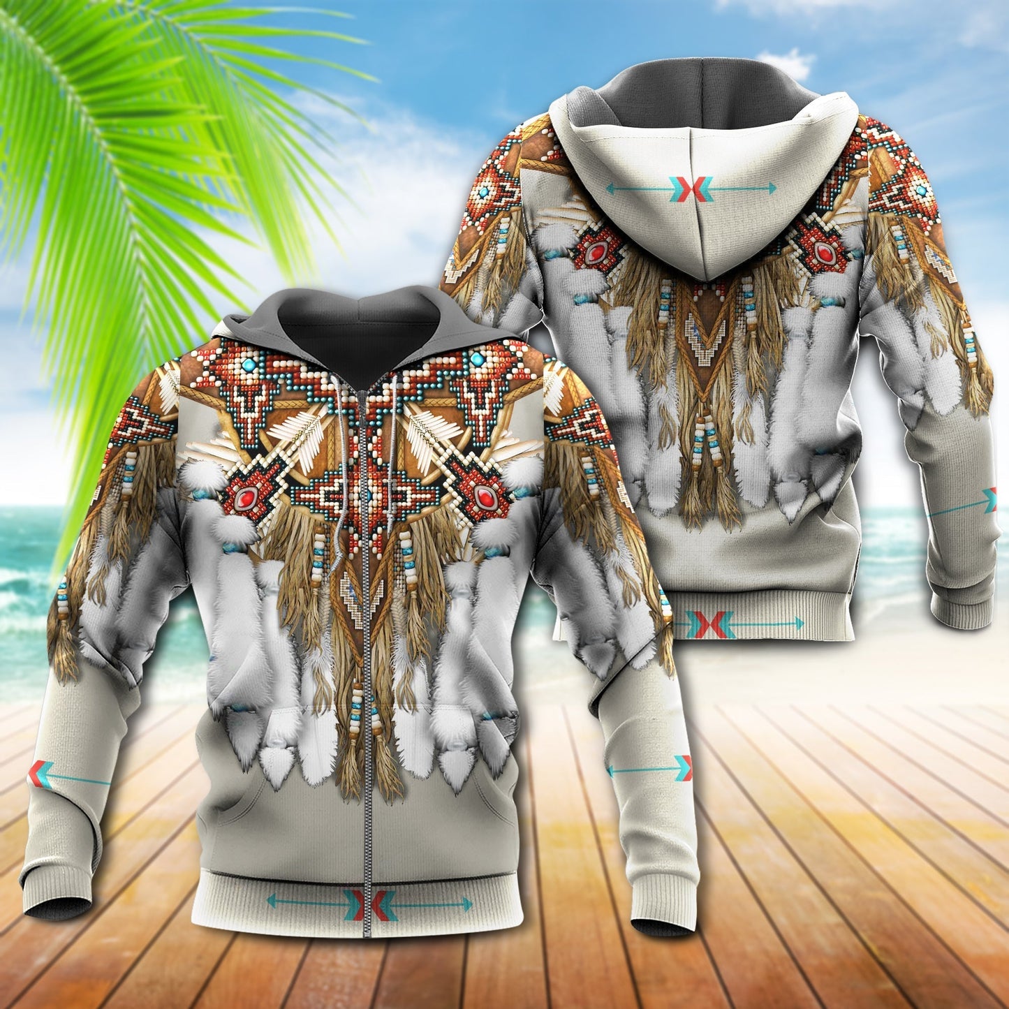Native Feather Culture Hoodie For Traditional Themes Outdoor Events And Casual Travel