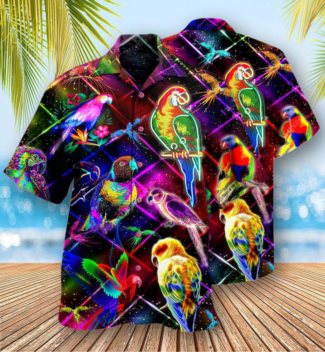 Parrot Unique Features Granted Hawaiian Shirt Artwork View For Coastal Escapes And Resort Style