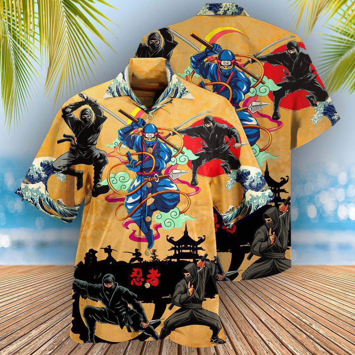 Ninja Warrior Hawaiian Shirt With All Over Print For Tropical Getaways Outdoor Fun And Everyday Wear