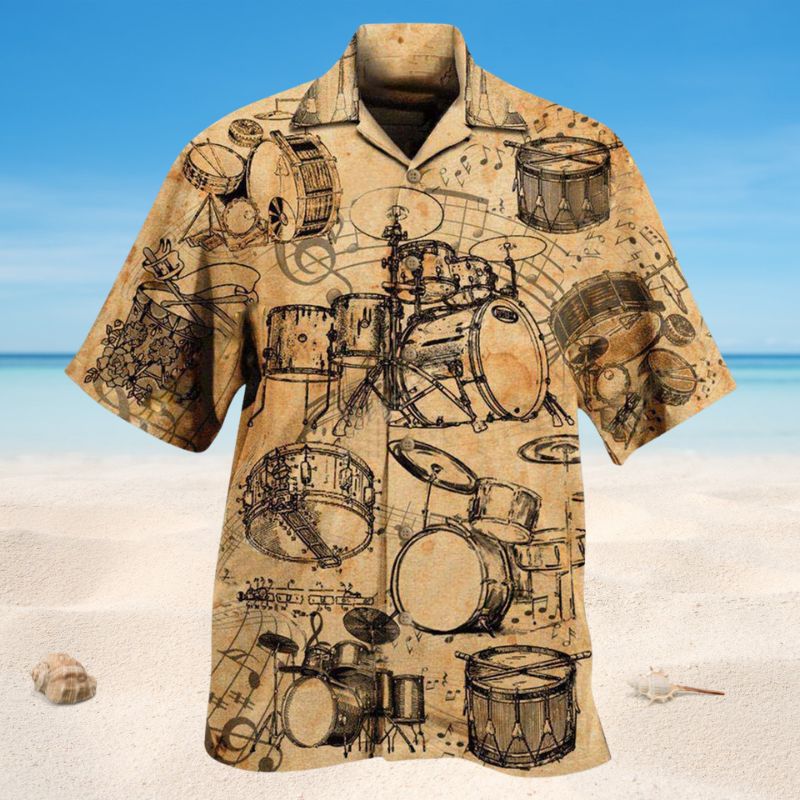 Music No Drums No Life Hawaiian Shirt For Tropical Trips Coastal Events And Distinctive Summer Style