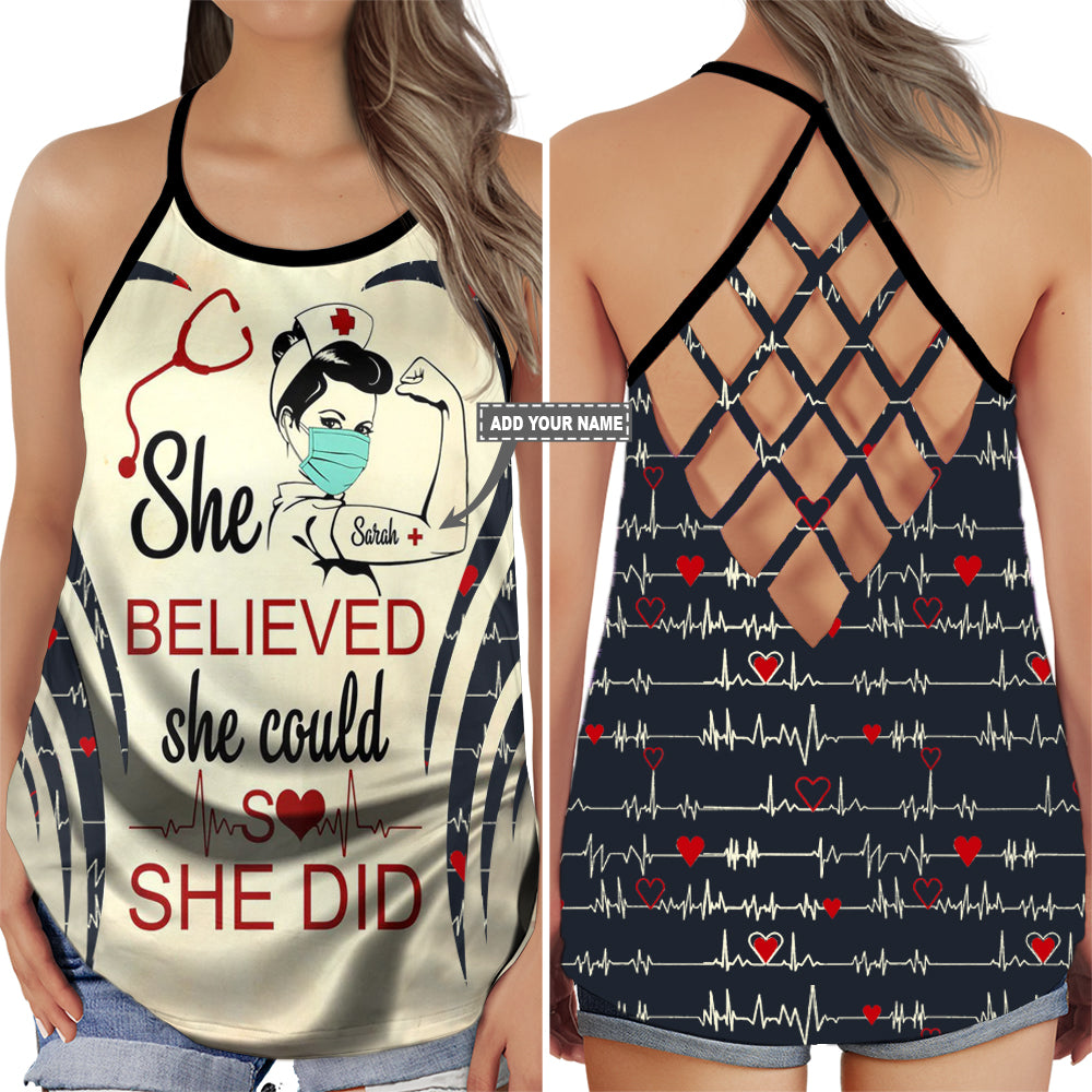 Nurse Inspirational Quote Hollow Tank Top For Yoga Workouts And Casual Wear