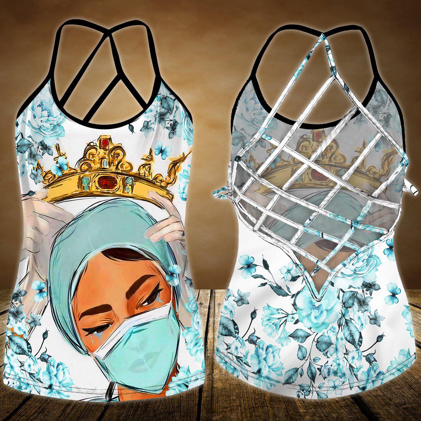 Nurse Strength Hollow Tank Top For Yoga Practice And Vacation Outfits