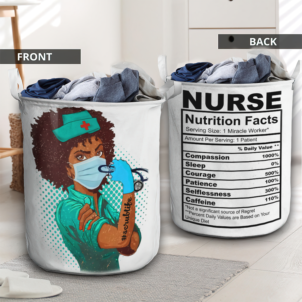 Nurse Nutrition Facts Scrub Life Laundry Basket For Bathroom Bedroom Storage