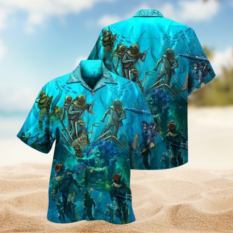 Ocean Wave Hawaiian Shirt For Beach Days, Coastal Adventures, And Thoughtful Gift Giving