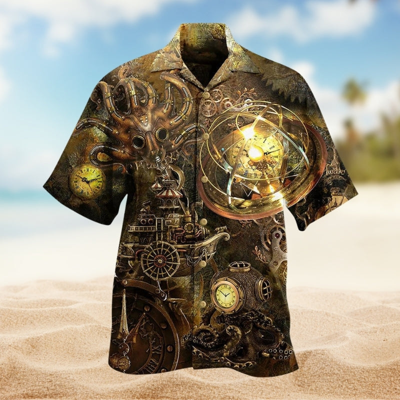 Patriotic American Sailing Flag Hawaiian Shirt Detailed Pattern View For Casual Outings