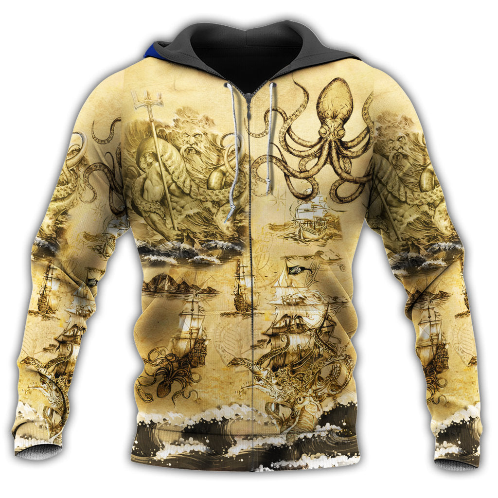 Yellow Octopus Sail Hoodie For Ocean Adventures Seasonal Travel And Gift Giving