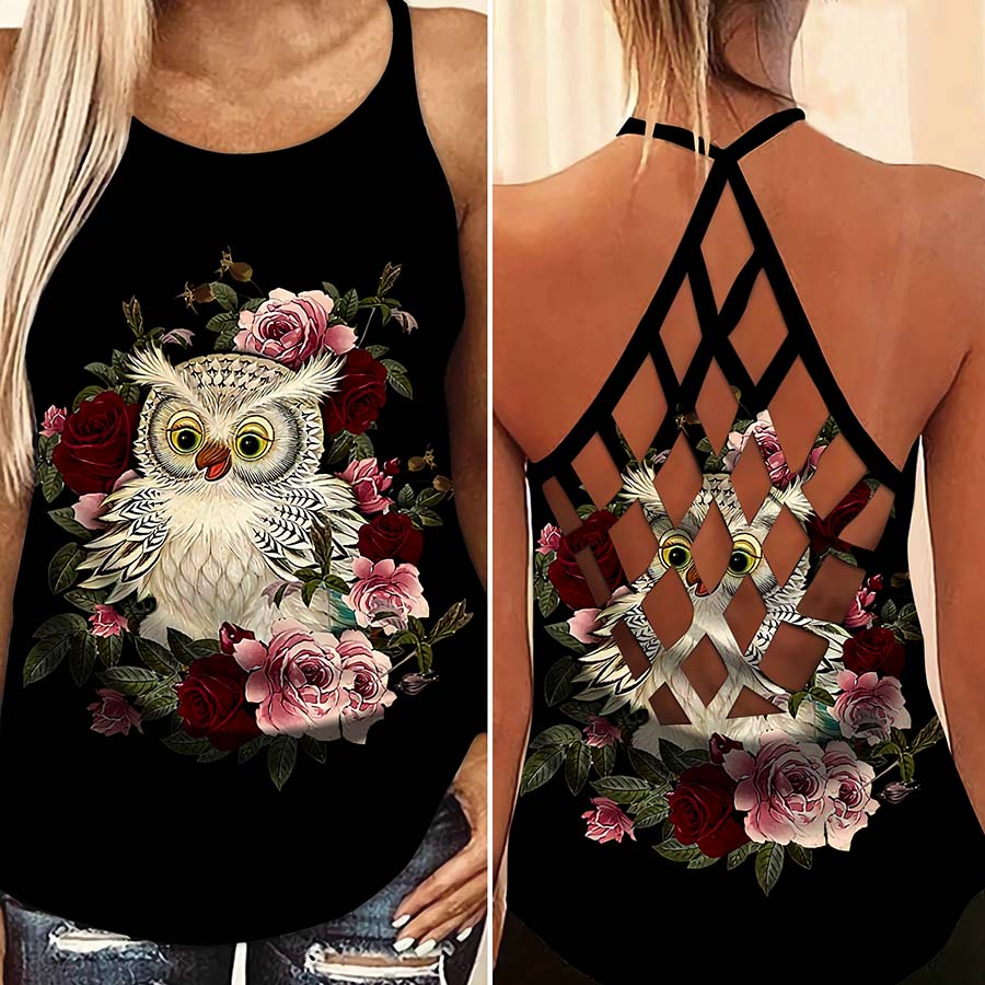 Owl Dreamer Hollow Tank Top For Yoga Practice And Vacation Outfits