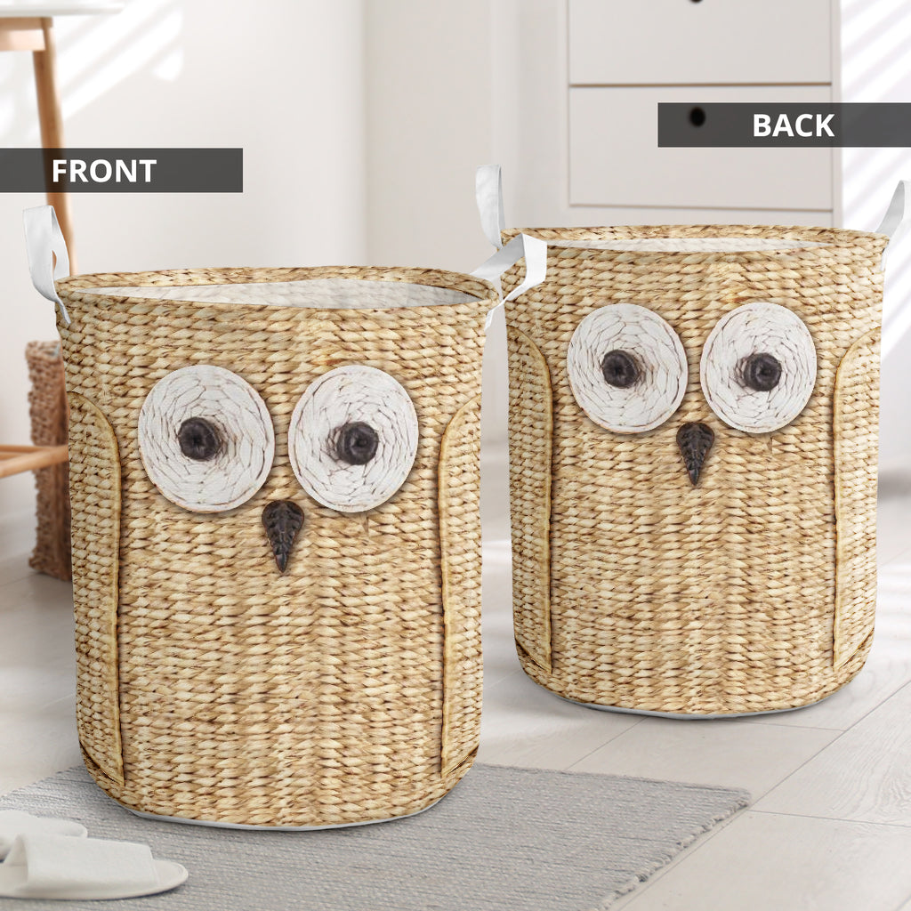 Owl Wicker Beautiful Style Laundry Basket For Room Home Organizer