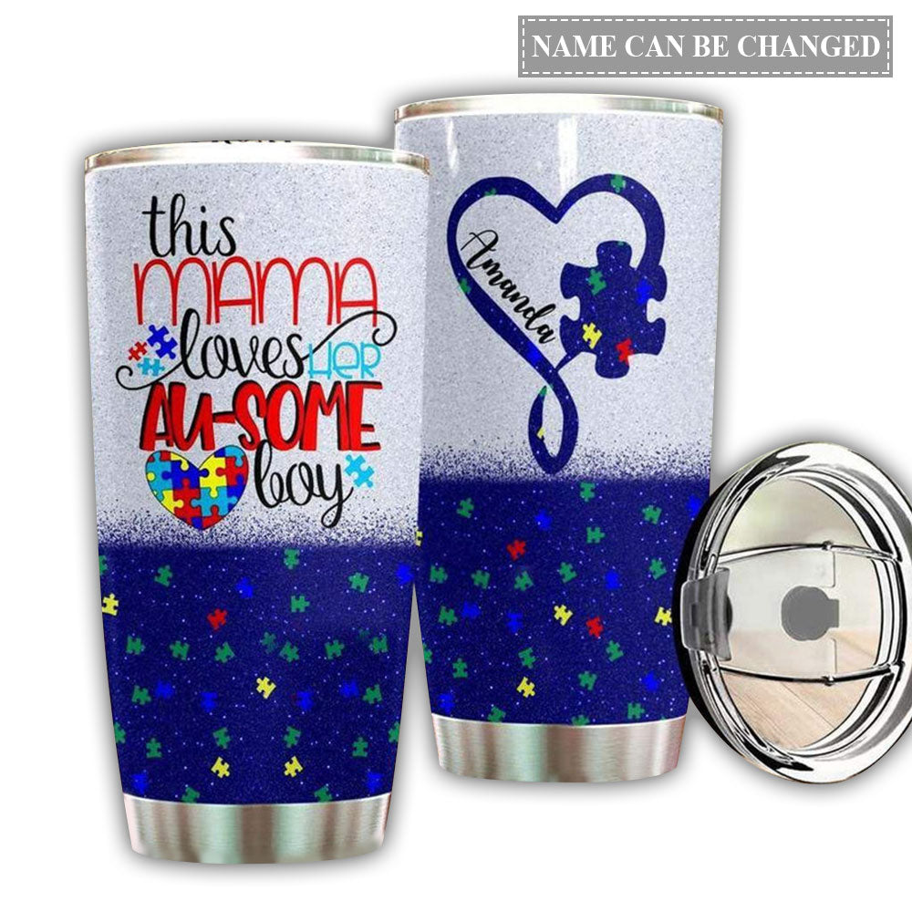 Autism This Mama Loves Personalized 20 Oz Tumbler For Coffee Travel And Daily Drinks