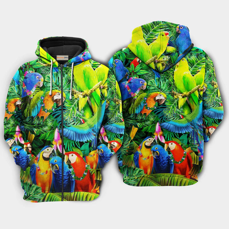 Parrot Couple Love Happiness Hoodie For Pet Enthusiasts Weekend Outings And Relaxed Daily Style