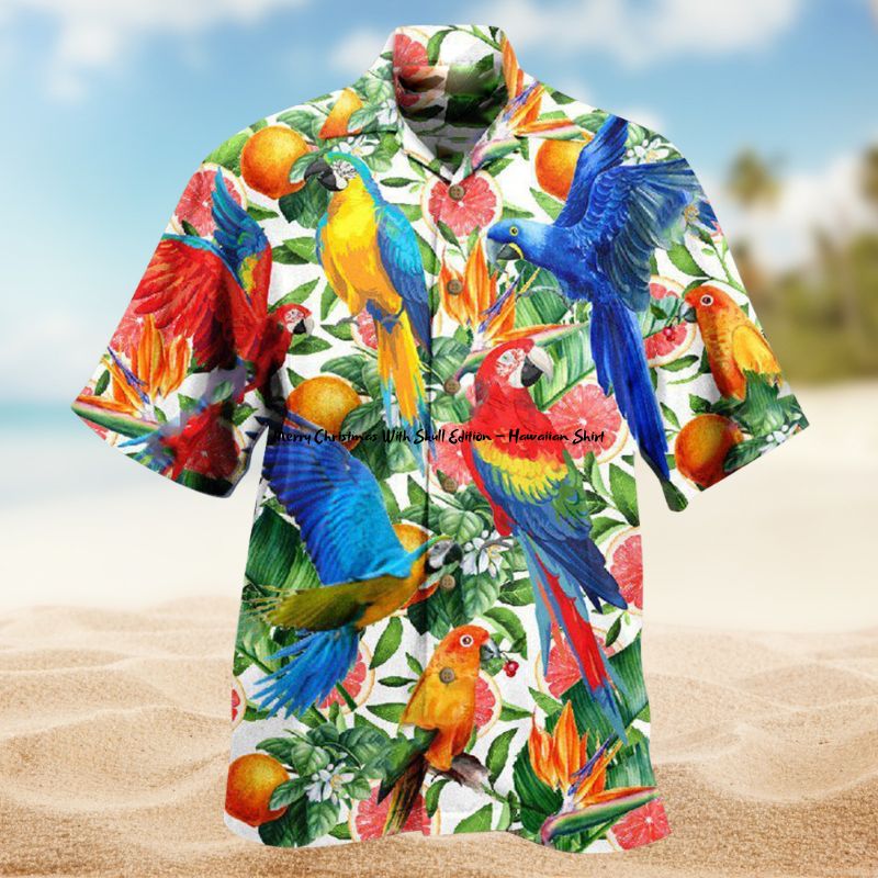 Parrot Red Grapefruit Flavor Hawaiian Shirt For Summer Vacation Beach Travel And Relaxed Casual Wear