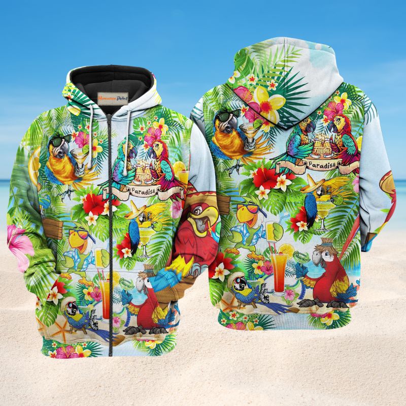 Parrots Five Oclock Cocktails Hoodie For Everyday Wear Outdoor Adventures And Comfortable Style