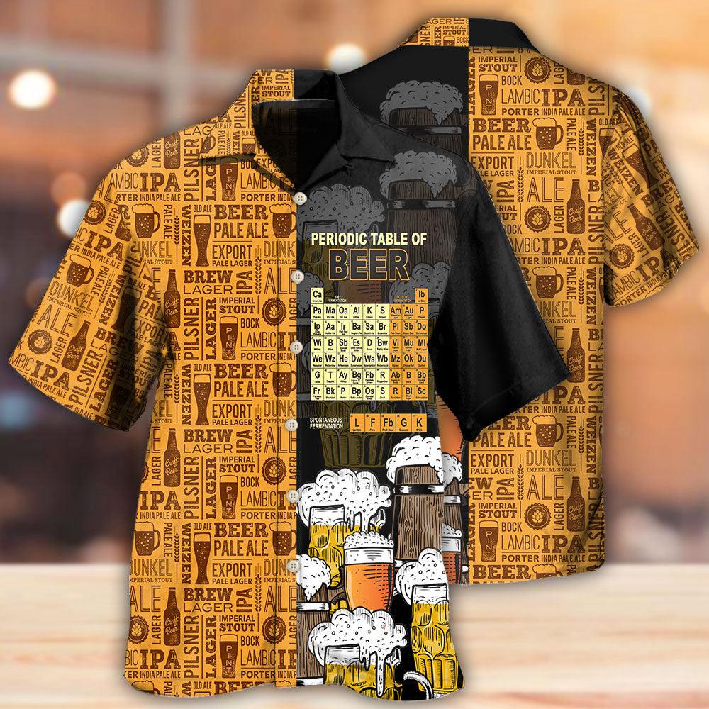 Periodic Table Beer Hawaiian Shirt For Island Vacations, Resort Wear, And Relaxed Seasonal Style