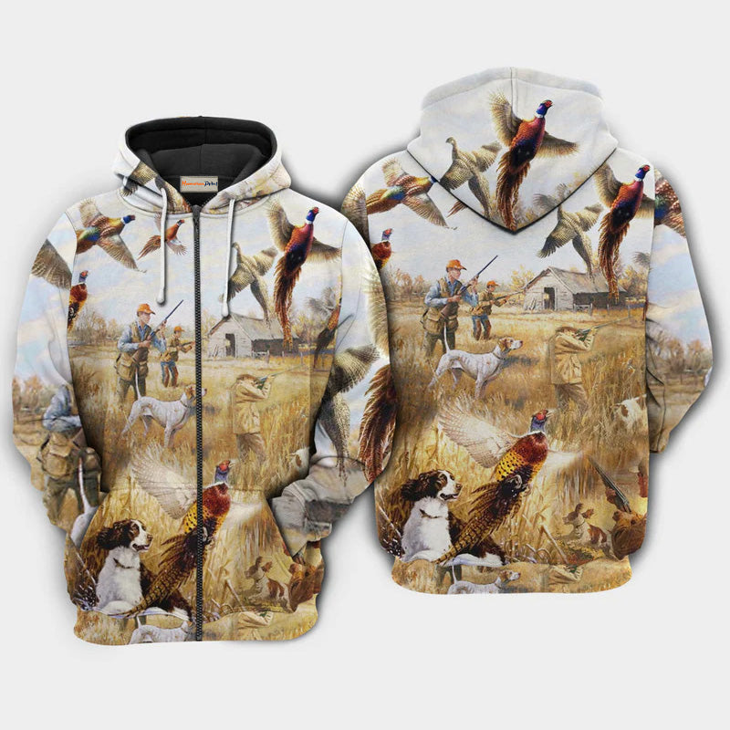 Pheasant Hunting Outdoor Hoodie For Nature Trips Casual Streetwear And Comfortable Outfits