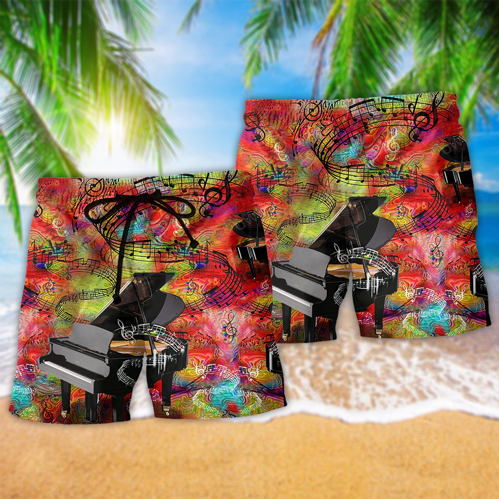 Piano Guide You To The World Music Hawaiian Beach Shorts For Summer Festivals And Travel