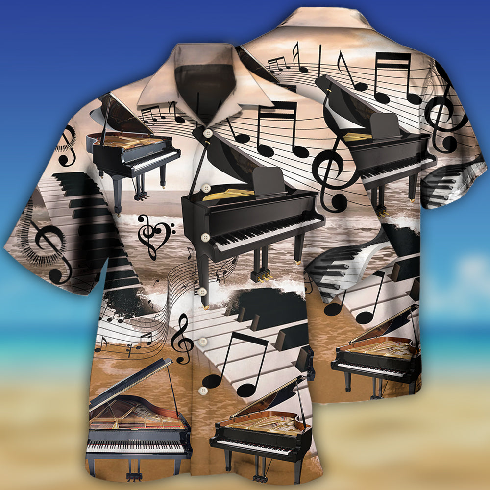 Piano Hawaiian Shirt For Poolside Relaxation And Sunny Getaways