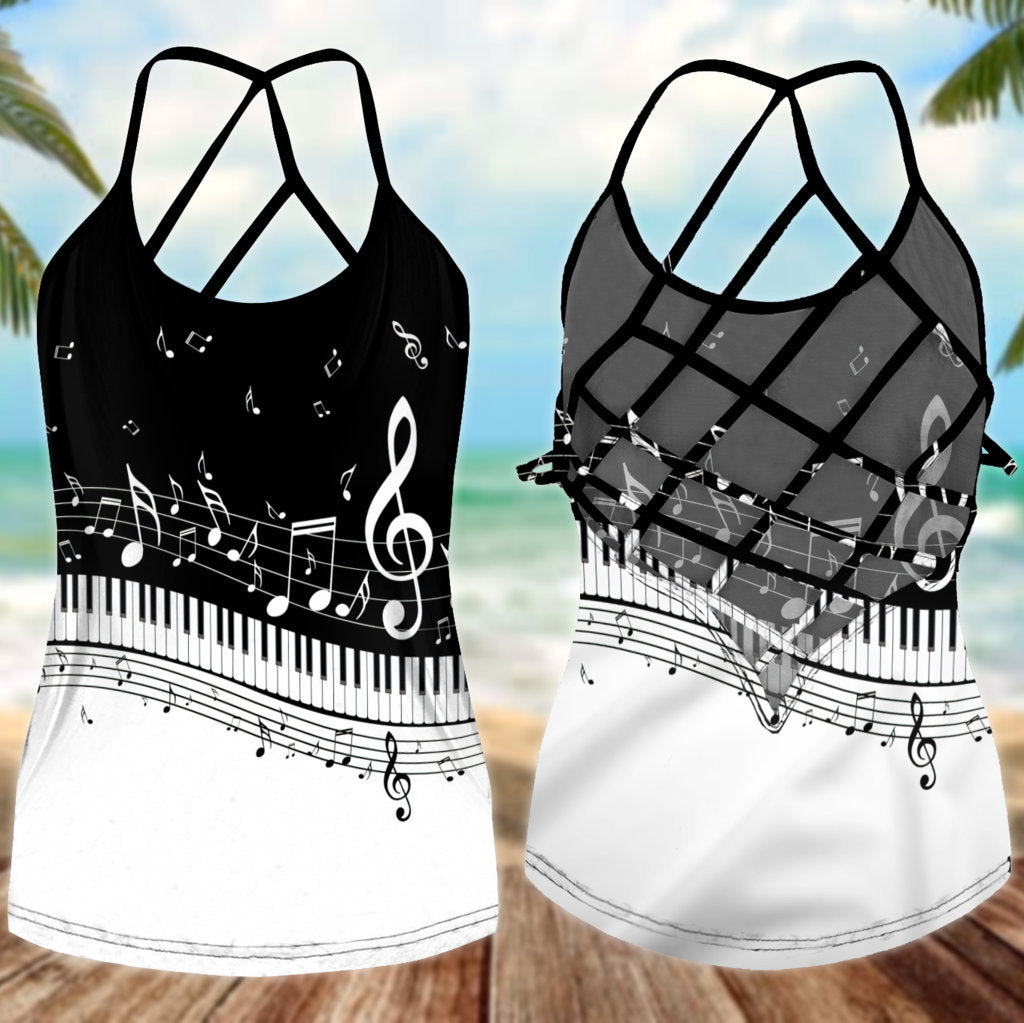Piano Is My Life Hollow Tank Top For Dance Classes And Outdoor Events