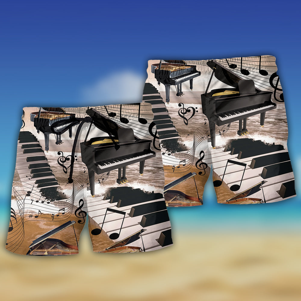Piano Is My Life Music Beach Shorts For Sunny Holidays And Comfortable Daily Styling
