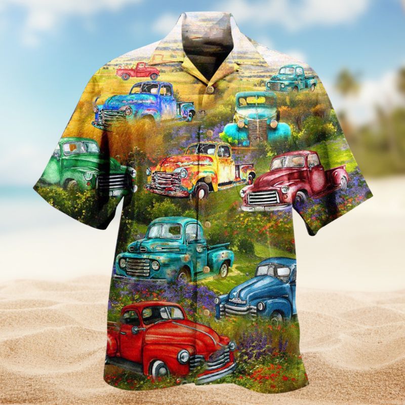 Pickup Truck Roll Hawaiian Shirt For Resort Trips, Coastal Parties, And Warm Weather Style