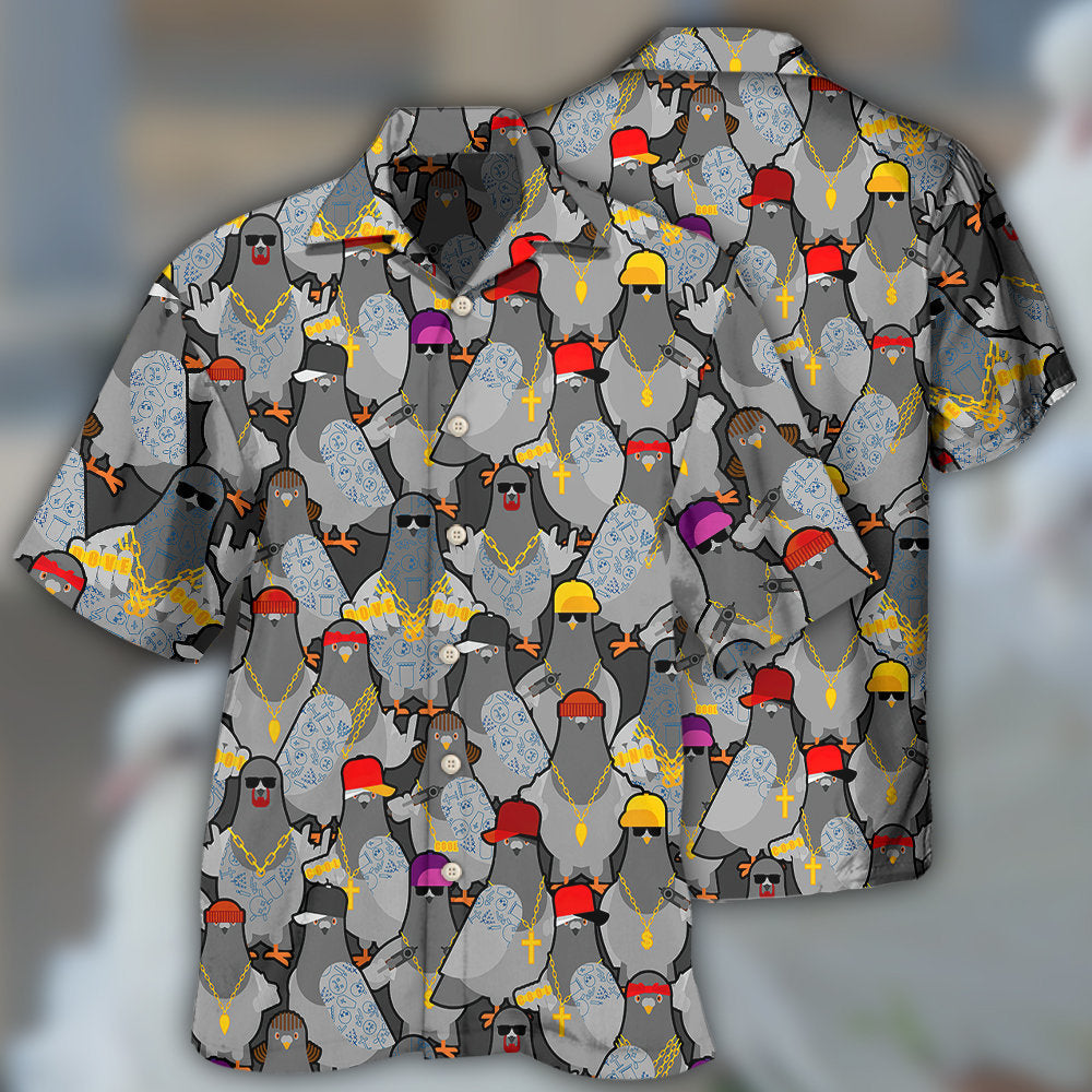 Gold Dove Hawaiian Shirt With All Over Print For Tropical Parties Vacation Travel And Casual Summer Style