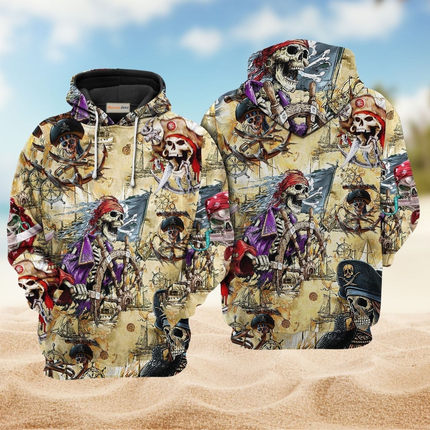 Pirate Skull Adventure Hoodie For Alternative Events Seasonal Outings And Gift Ideas
