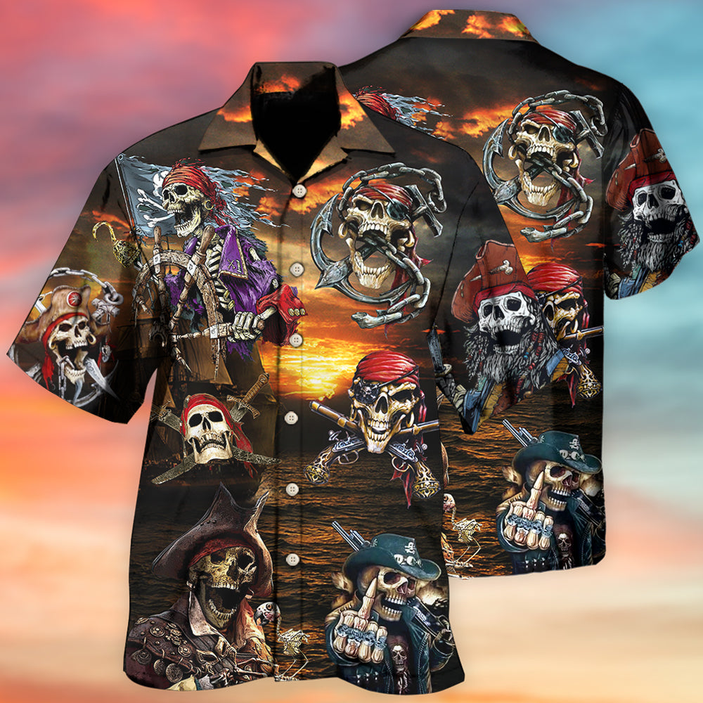 Happy Nautical Pirate Together Hawaiian Shirt For Poolside Relaxation And Sunny Getaways