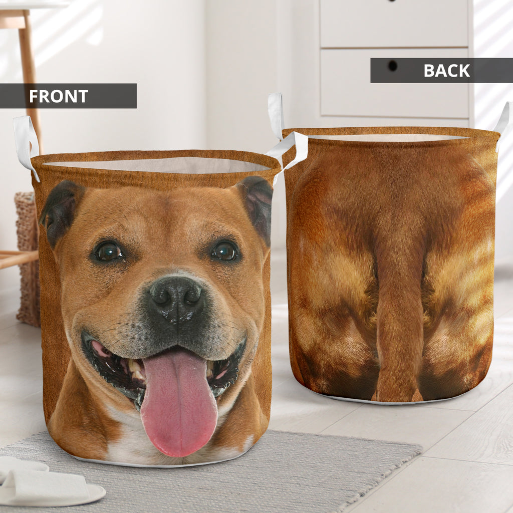 Pitbull Face And Butt Laundry Basket For Room Home Organizer