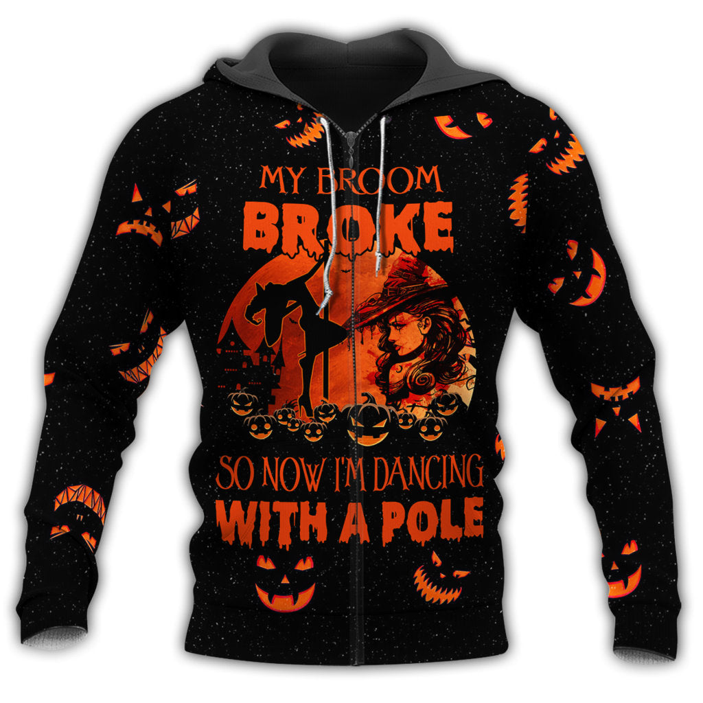 Pole Dance Broom Broke Hoodie For Recreational Activities Travel And Comfortable Streetwear