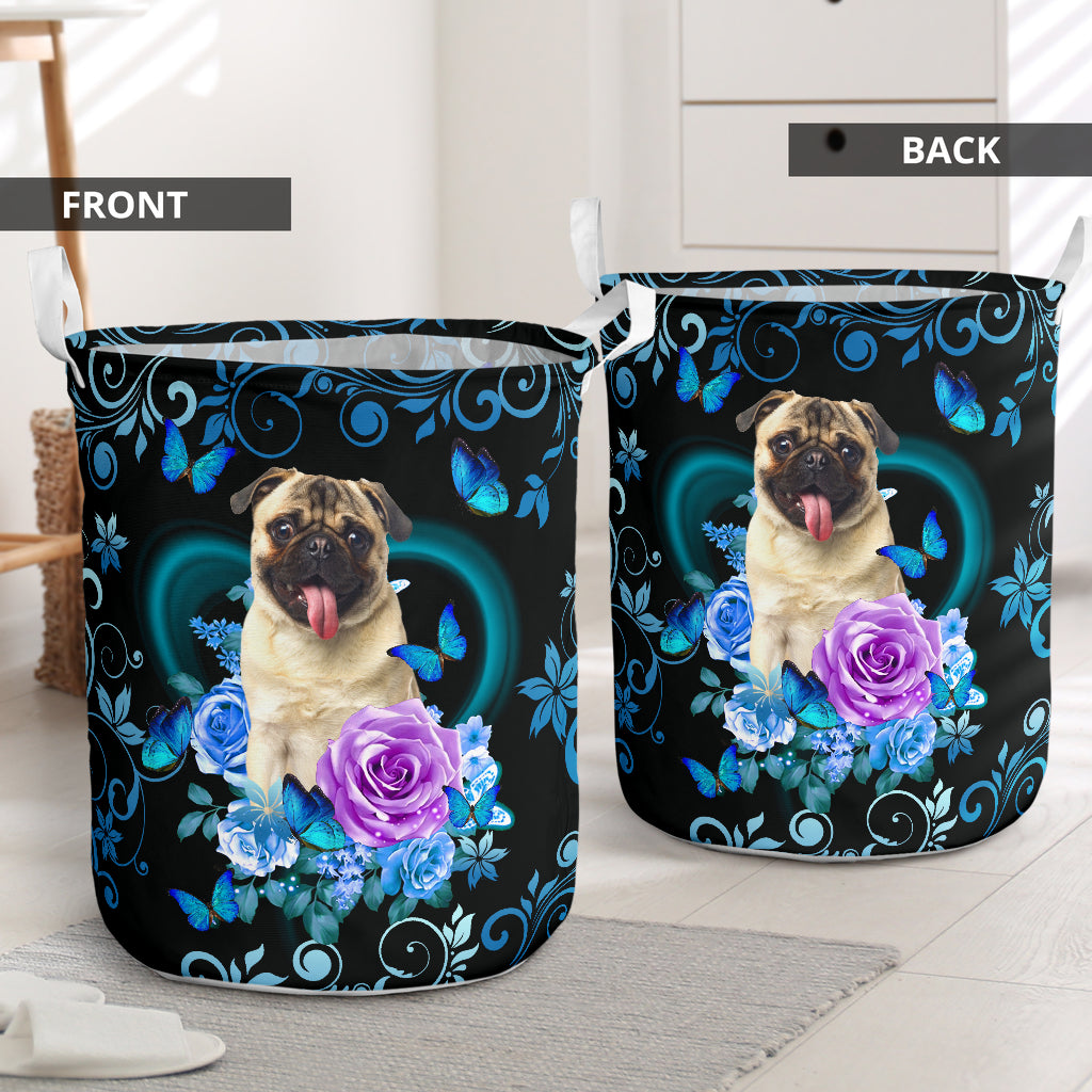Pug Wholesale Roses Laundry Basket For Room Home Organizer