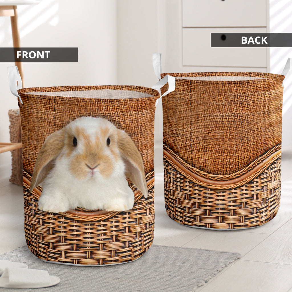 Rabbit Rattan Texture So Cute Laundry Basket For Room Home Organizer