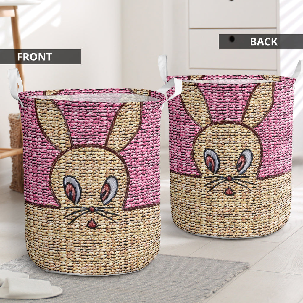Rabbit Wicker Laundry Basket For Room Home Organizer