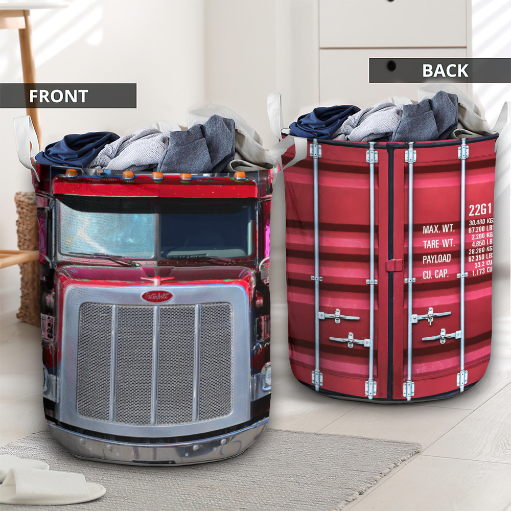 Red Truck Laundry Basket For Bathroom Bedroom Storage