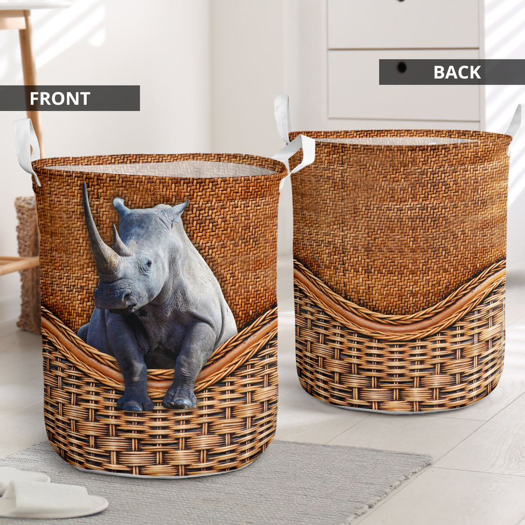 Rhino Rattan Texture Laundry Basket For Room Home Organizer