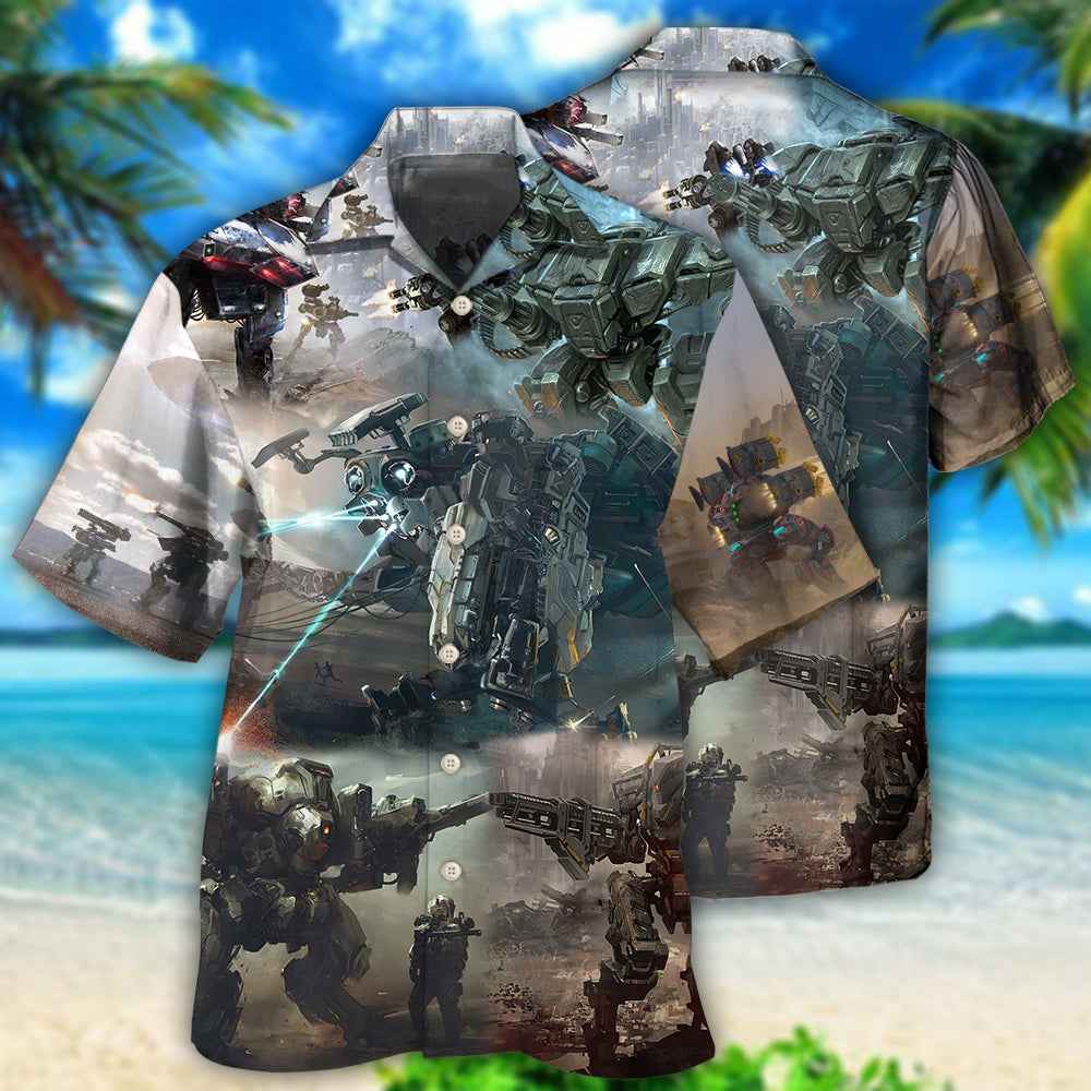 Robot Hawaiian Shirt With All Over Print For Beach Getaways Resort Outings And Thoughtful Gifting