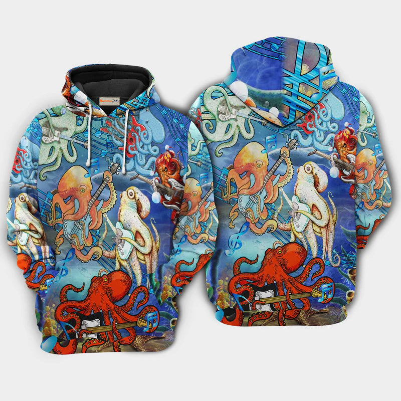 Rocktopus Octopus Music Hoodie For Music Culture Travel Days And Comfortable Casual Wear