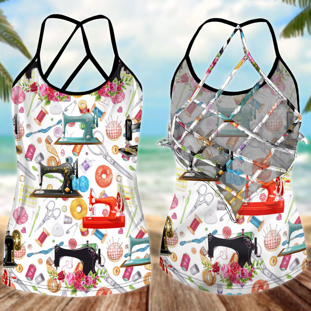Sewing Is My Life Hollow Tank Top For Workout Classes And Daily Wear