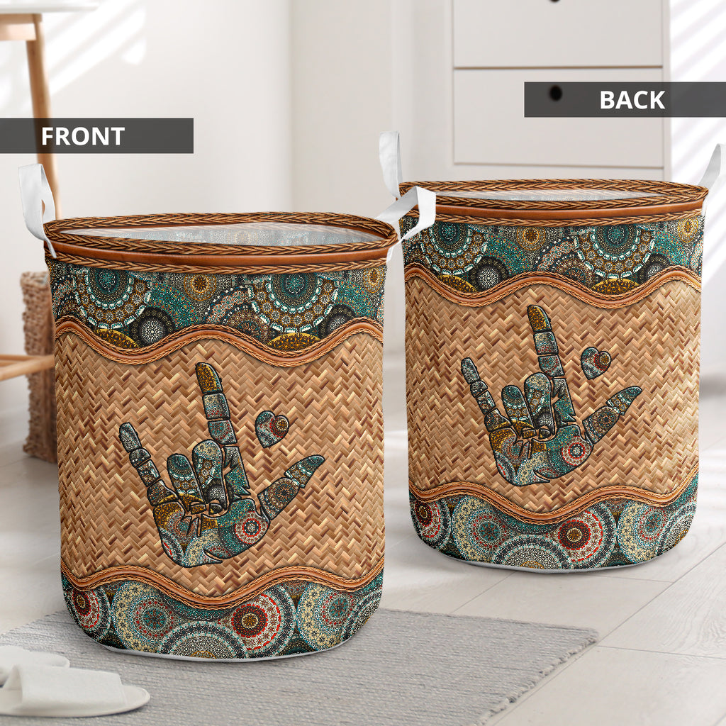 Asl Wicker Mandala Laundry Basket For Bathroom Bedroom Storage