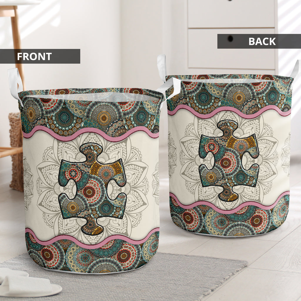 Amazing Autism Mandala Laundry Basket For Bathroom Bedroom Storage