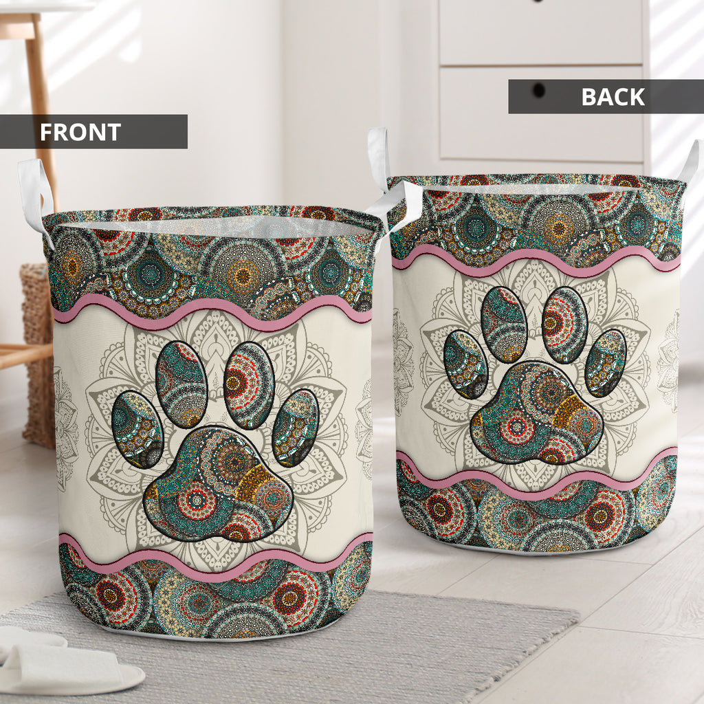 Cute Dog Mandala Laundry Basket For Bathroom Bedroom Storage