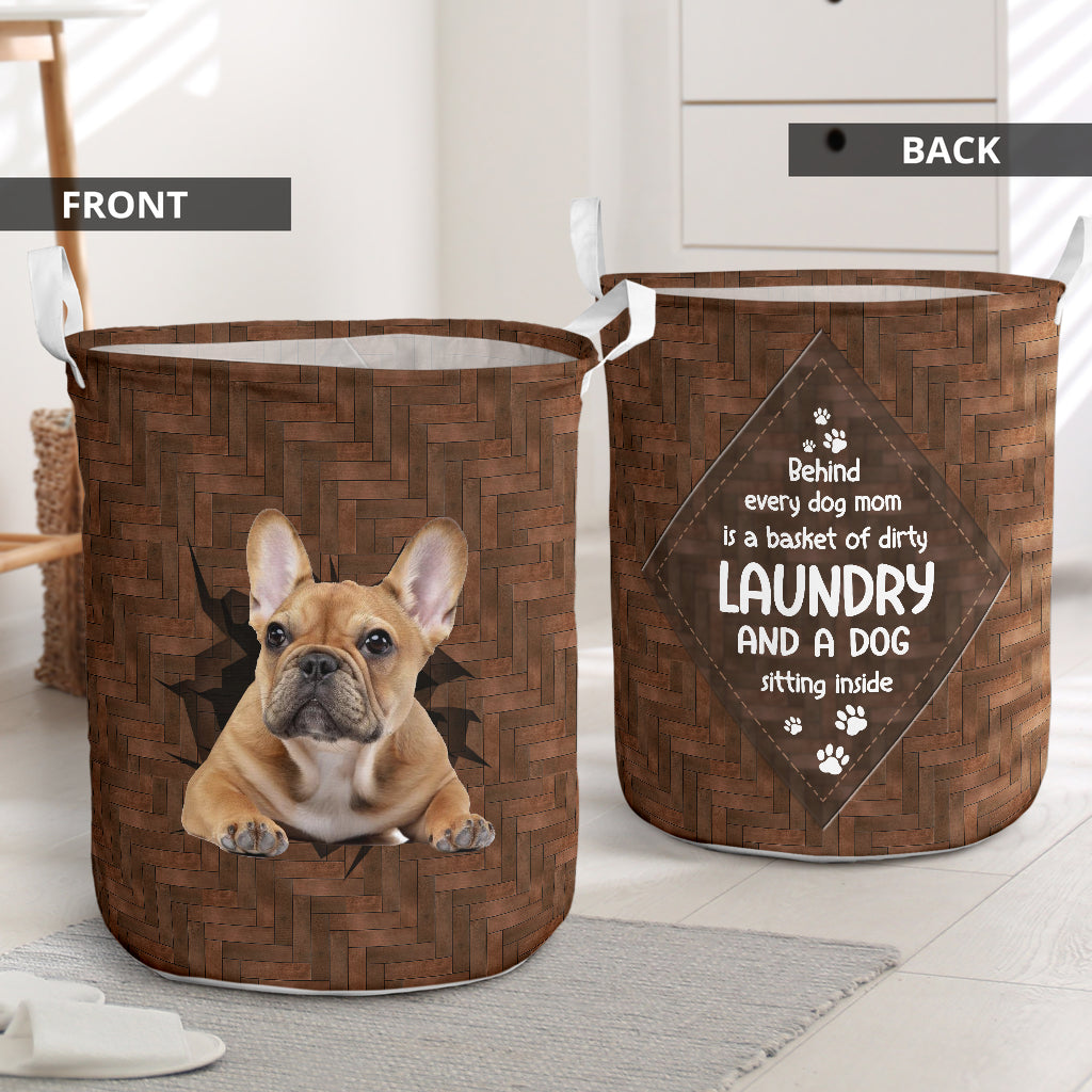 French Bulldog Mom Laundry Basket For Bathroom Bedroom Storage