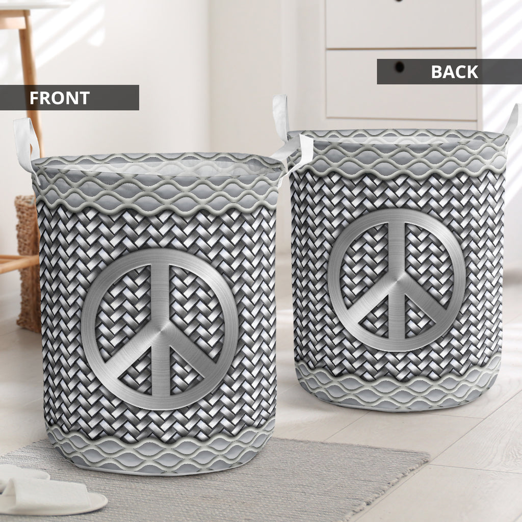 Beautiful Hippie Silver Laundry Basket For Bathroom Bedroom Storage