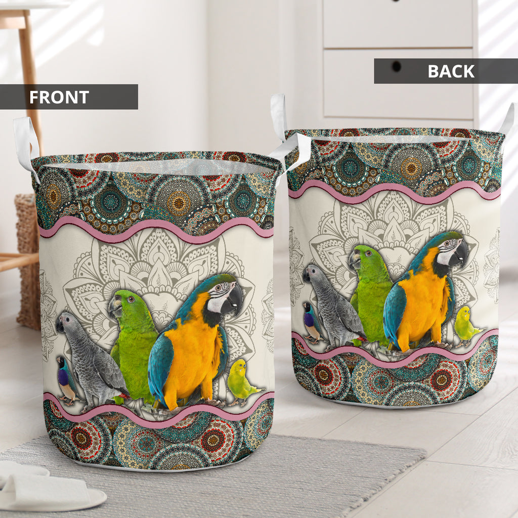 Parrot Mandala Laundry Basket For Bathroom Bedroom Storage