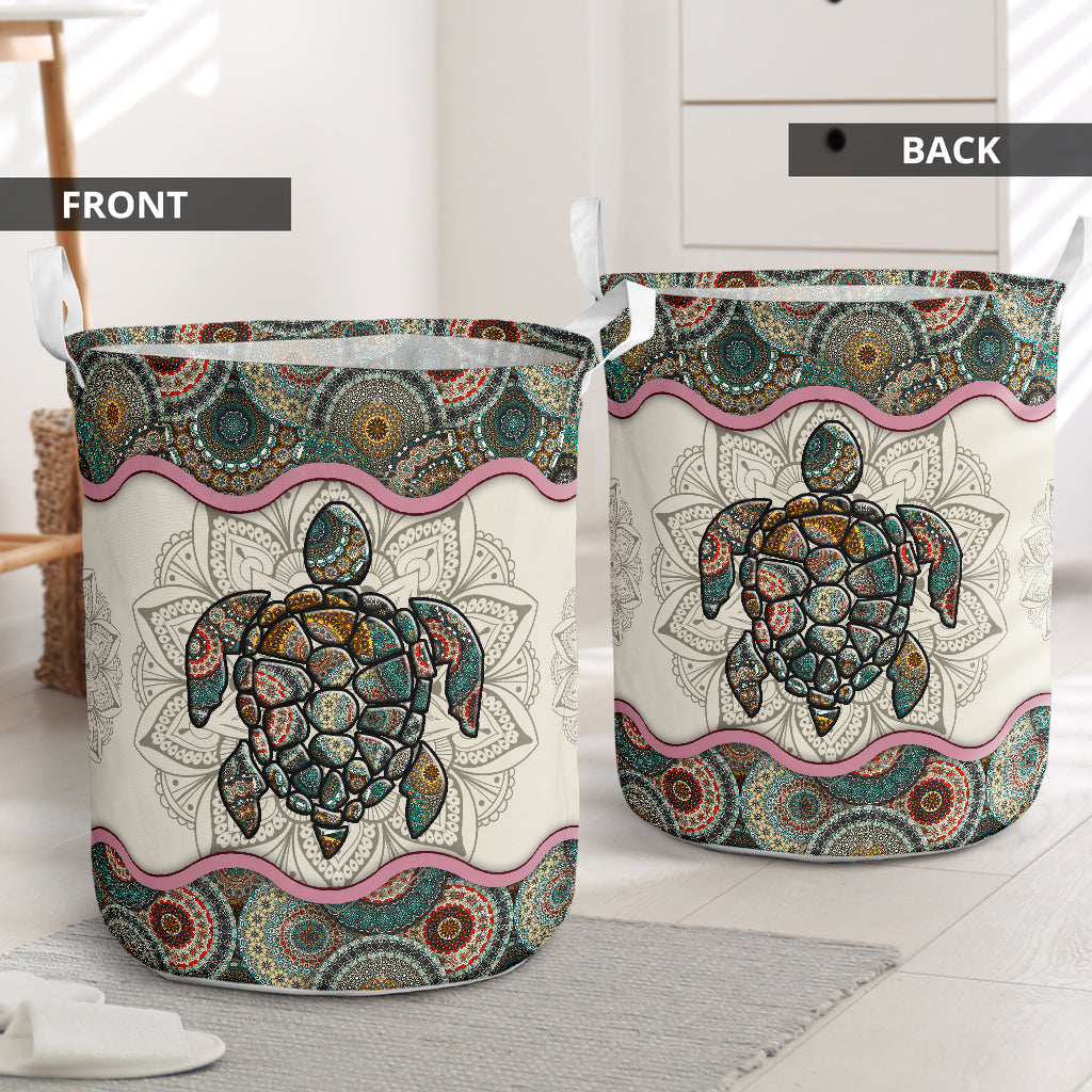 Turtle Mandala Laundry Basket For Bathroom Bedroom Storage
