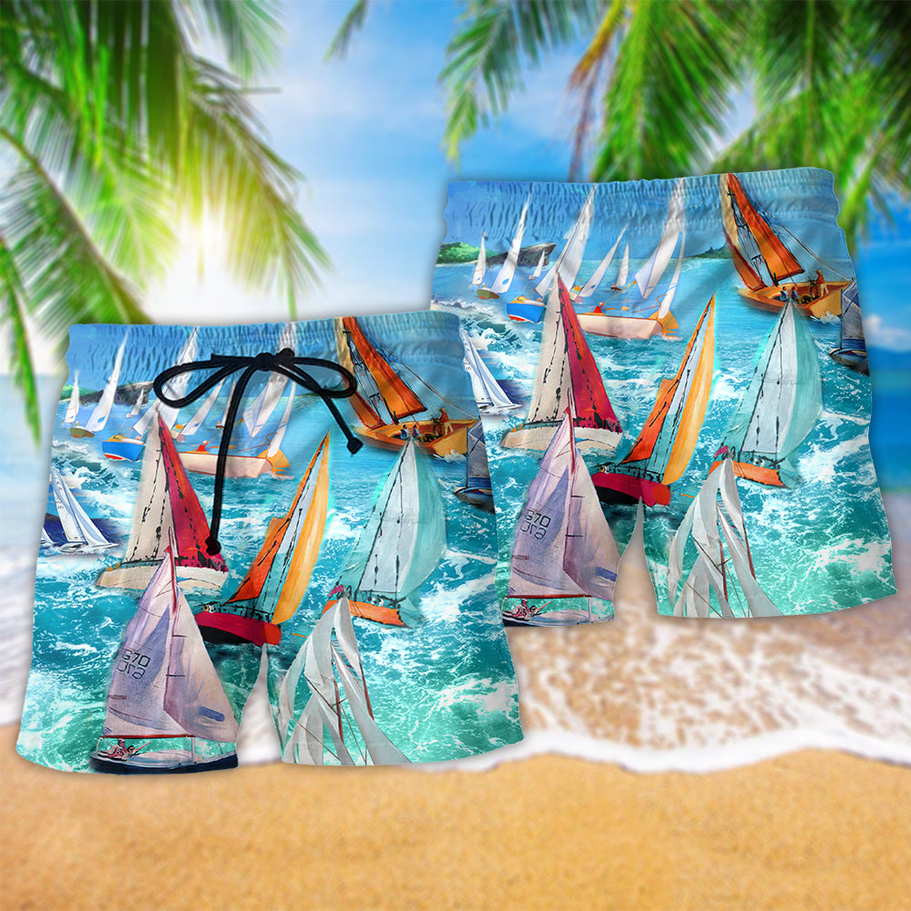 Sail Raise The Sails Wind Beach Shorts For Summer Vacation And Coastal Travel